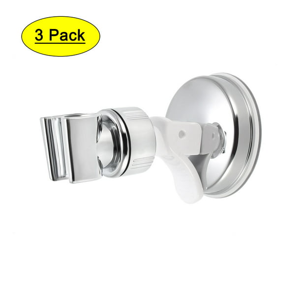uxcell Shower Head Holder Adjustable ABS Wall Mount Handheld Shower Bracket Silver Tone 2Pcs